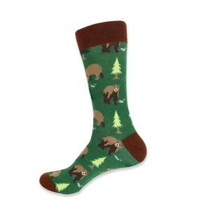 Men's Novelty Bear Socks - Green